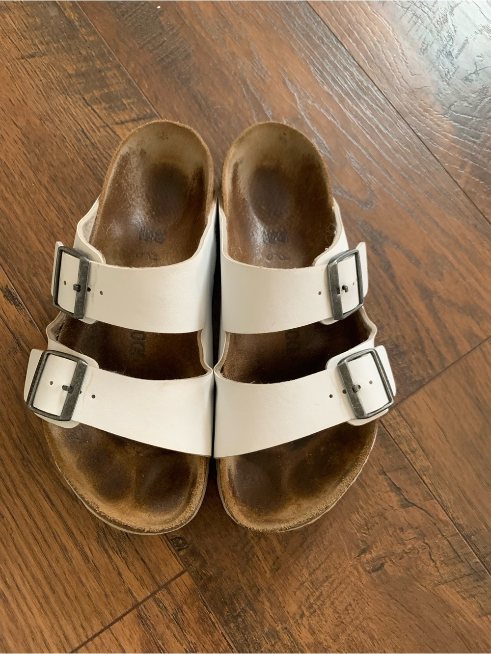 Birkenstock  White Double-Buckle Sandals